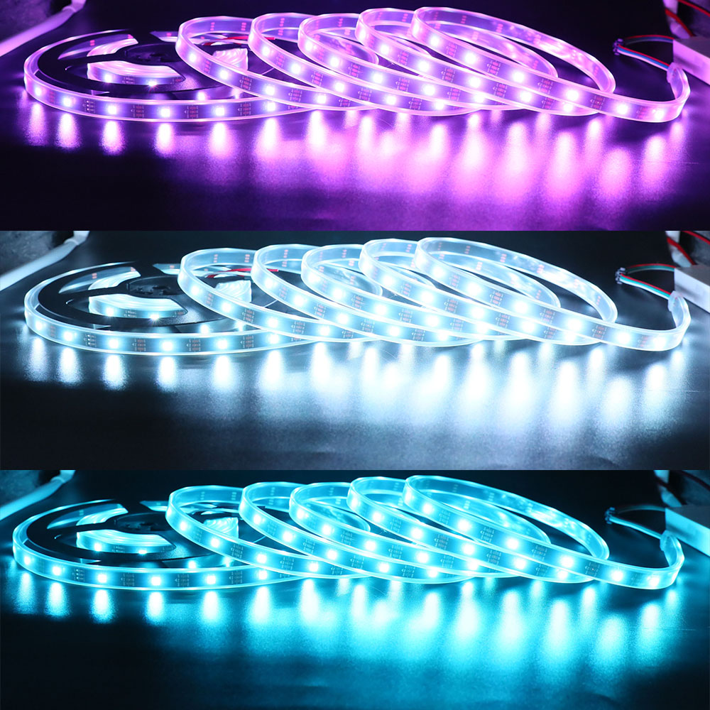 WS2812B DC5V Series Flexible LED Strip Lights, Programmable Pixel Full Color Chasing, Outdoor Waterproof Optional, 30LEDs/m 1.64-16.4ft Per Reel By Sale